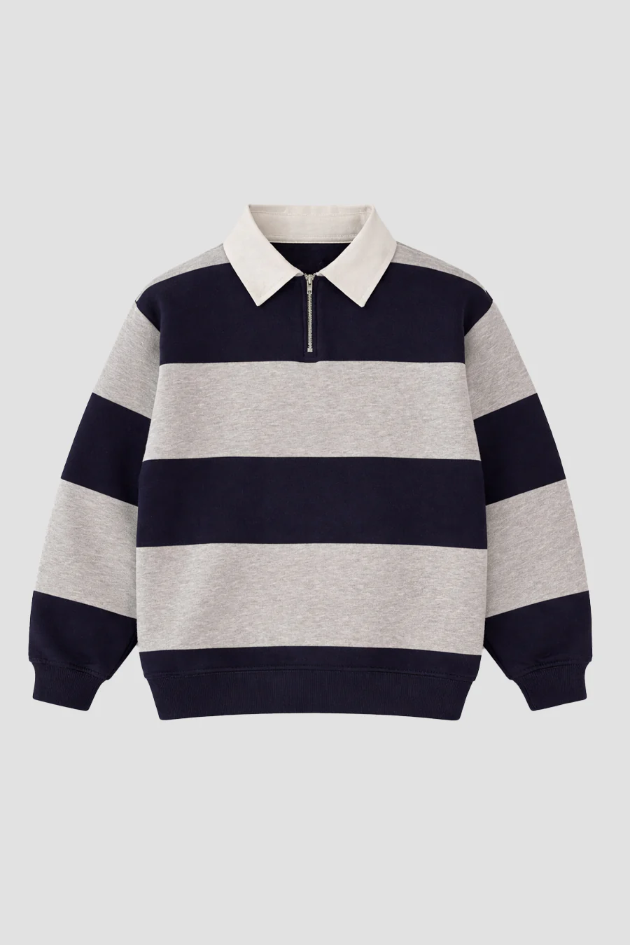 Rugby Zip Sweat Grey\Navy